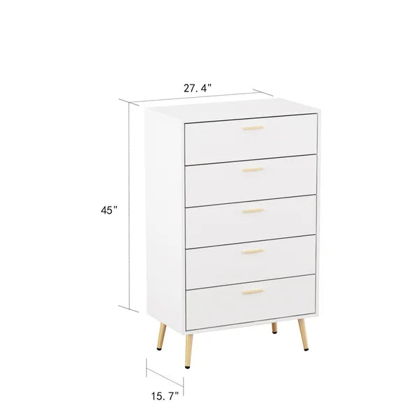 Dalyn 5 Drawer 27.4'' W Solid Wood Chest Contemporary Style Perfect for Living Room