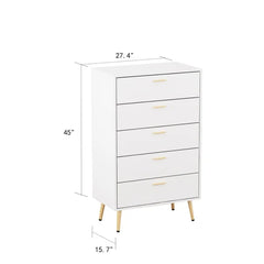 Dalyn 5 Drawer 27.4'' W Solid Wood Chest Contemporary Style Perfect for Living Room