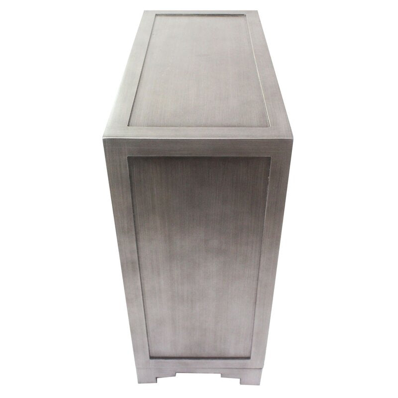 28'' Tall 3 - Drawer Mirrored Accent Chest Streamlined Rectangular Base and Mirrored Drawer