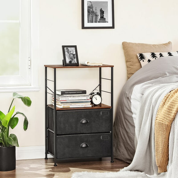 33.5'' Tall 2 - Drawer Iron Nightstand Perfect for your Bedroom