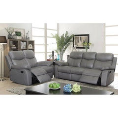Gray Dandrea 83'' Genuine Leather Pillow Top Arm Reclining Sofa