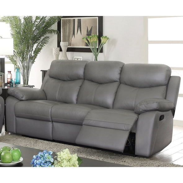 Gray Dandrea 83'' Genuine Leather Pillow Top Arm Reclining Sofa