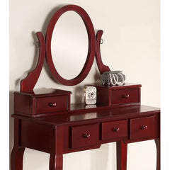 Cherry Danee 32'' Wide Vanity Set with Stool and Mirror