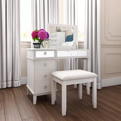 Three posts torrance vanity set with stool and mirror sale