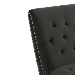 Dannely Tufted Armless Chaise Lounge Soft Charcoal Gray Velvet