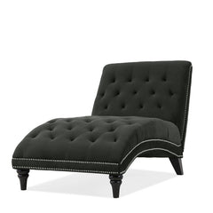 Dannely Tufted Armless Chaise Lounge Soft Charcoal Gray Velvet