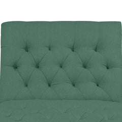 Dannely Tufted Armless Chaise Lounge Soft Turquoise Blue Velvet