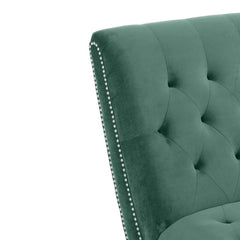 Dannely Tufted Armless Chaise Lounge Soft Turquoise Blue Velvet