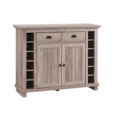 Gray Wash Danny Bar Cabinet 6-Bottle Wine Racks on the Side to Store your Best Wines