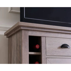 Gray Wash Danny Bar Cabinet 6-Bottle Wine Racks on the Side to Store your Best Wines