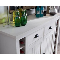 White Bar Cabinet 6-Bottle Wine Racks on the Side to Store your Best Wines
