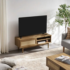 Oak Darshi TV Stand for TVs up to 50" with Cable Management and Offer Plenty Storage Space