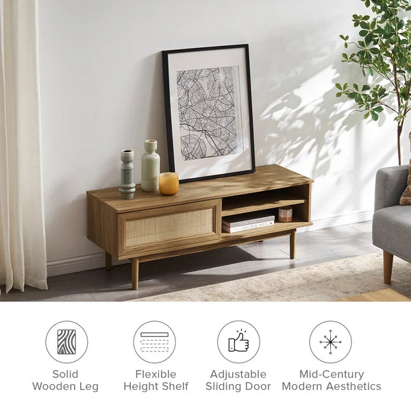 Oak Darshi TV Stand for TVs up to 50" with Cable Management and Offer Plenty Storage Space