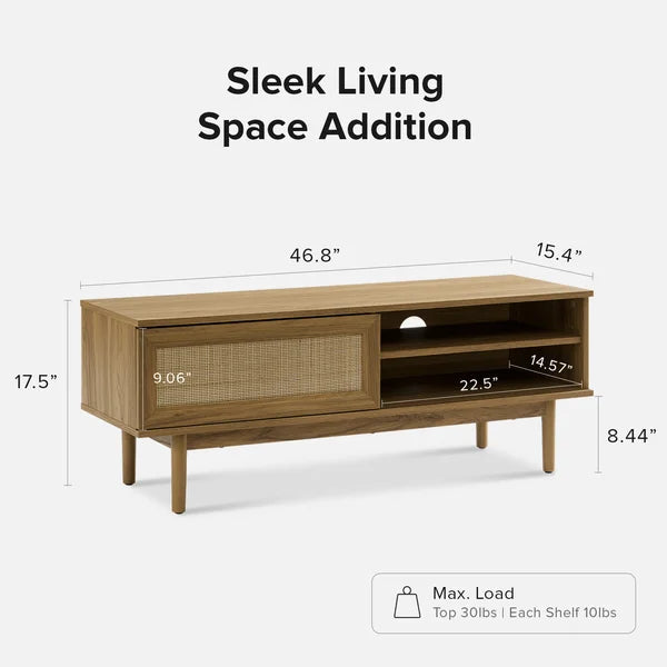 Oak Darshi TV Stand for TVs up to 50" with Cable Management and Offer Plenty Storage Space