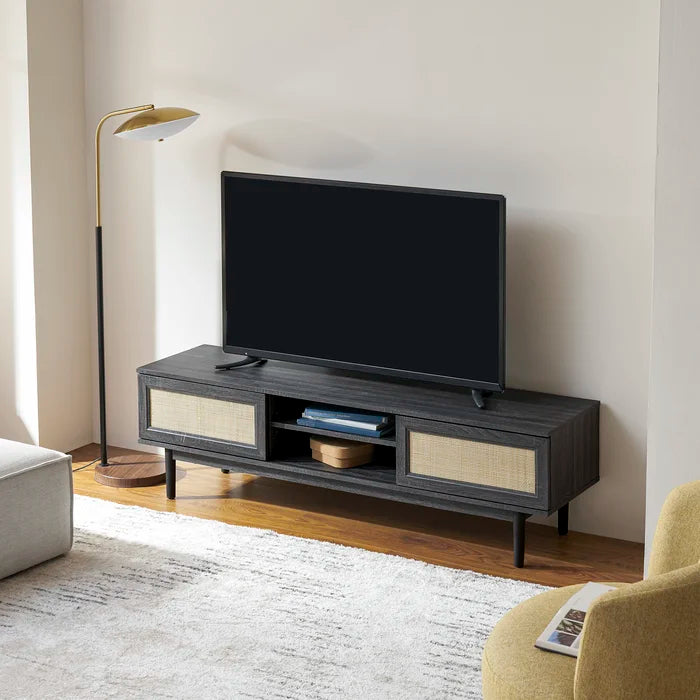 Black Darshi TV Stand for TVs up to 65" Perfect for Living Room Design