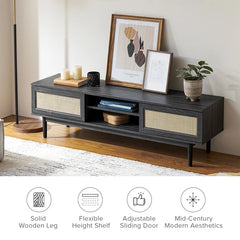 Black Darshi TV Stand for TVs up to 65" Perfect for Living Room Design