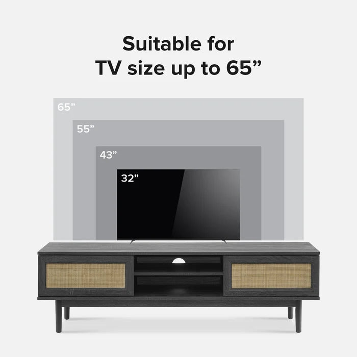 Black Darshi TV Stand for TVs up to 65" Perfect for Living Room Design