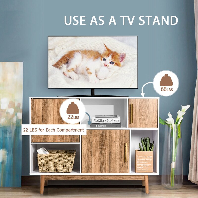 40'' Wide Server 6 Compartments Different in Size and Shape Offer you Versatile Options for Storage and Display