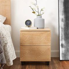 Davar 21.65'' Tall 2 - Drawer Nightstand in Natural Solid Wood