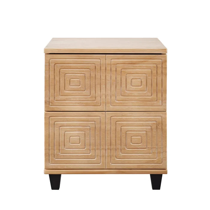 Davar 21.65'' Tall 2 - Drawer Nightstand in Natural Solid Wood
