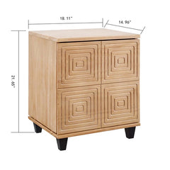 Davar 21.65'' Tall 2 - Drawer Nightstand in Natural Solid Wood