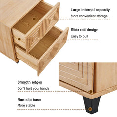 Davar 21.65'' Tall 2 - Drawer Nightstand in Natural Solid Wood
