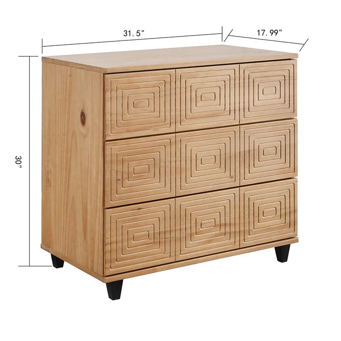 Solid Wood Davares 3 Drawer 31.5'' W Dresser Offer Plenty Storage Space