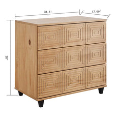 Solid Wood Davares 3 Drawer 31.5'' W Dresser Offer Plenty Storage Space