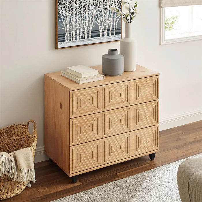 Solid Wood Davares 3 Drawer 31.5'' W Dresser Offer Plenty Storage Space