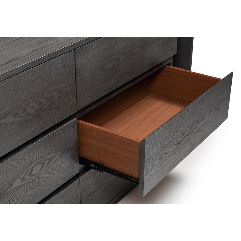 Grey Wash Dave 6 Drawer 63'' W Double Dresser Veneered
