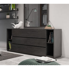Grey Wash Dave 6 Drawer 63'' W Double Dresser Veneered