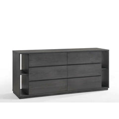 Grey Wash Dave 6 Drawer 63'' W Double Dresser Veneered