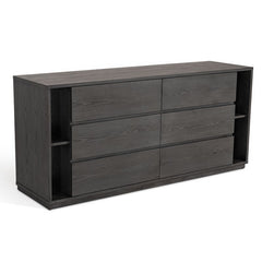 Grey Wash Dave 6 Drawer 63'' W Double Dresser Veneered