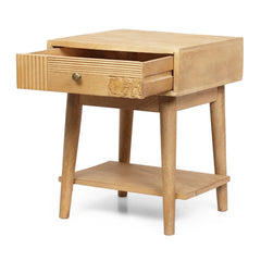 Solid Wood Davide 21'' Tall 1 - Drawer Nightstand in Natural