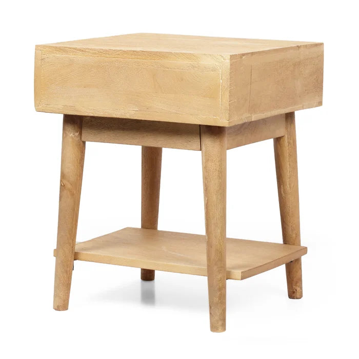 Solid Wood Davide 21'' Tall 1 - Drawer Nightstand in Natural