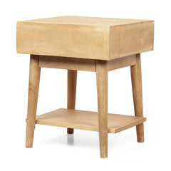 Solid Wood Davide 21'' Tall 1 - Drawer Nightstand in Natural
