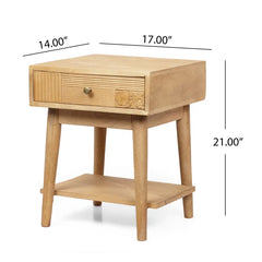 Solid Wood Davide 21'' Tall 1 - Drawer Nightstand in Natural