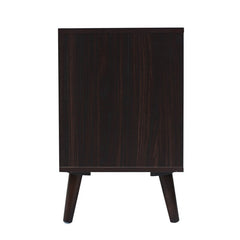 Dark Walnut TV Stand for TVs up to 78" Two Cabinets and Four Cubby Shelves to Hold Any Media Players
