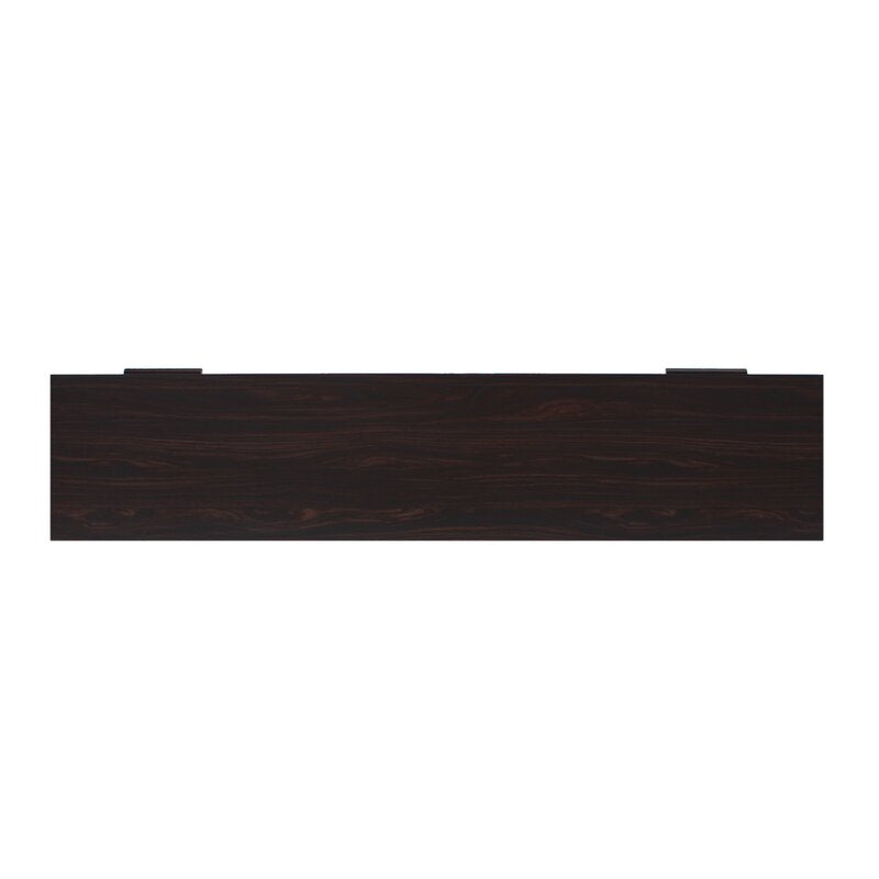 Dark Walnut TV Stand for TVs up to 78" Two Cabinets and Four Cubby Shelves to Hold Any Media Players