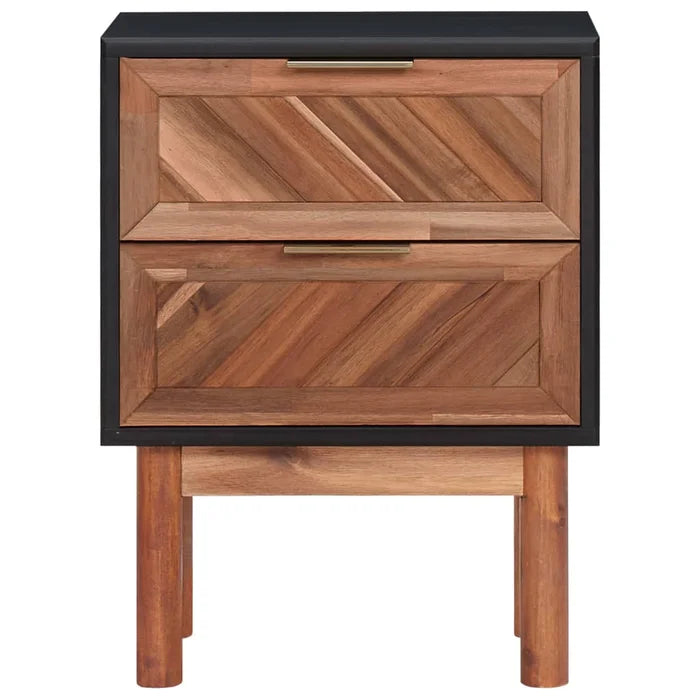 Dayaan 20.87'' Tall 2 - Drawer Nightstand in Matte Black/Dark Brown (Set of 2)