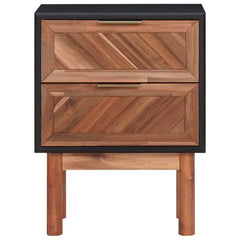 Dayaan 20.87'' Tall 2 - Drawer Nightstand in Matte Black/Dark Brown (Set of 2)