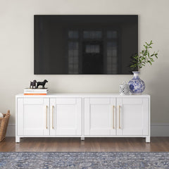 White Dayna TV Stand for TVs up to 78" Combine Functionality and Classic