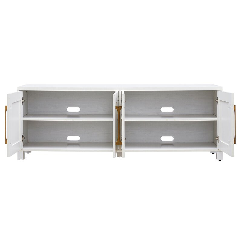 White Dayna TV Stand for TVs up to 78" Combine Functionality and Classic