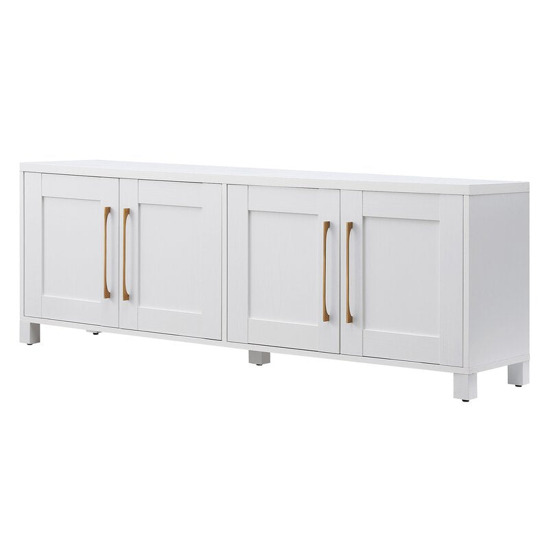 White Dayna TV Stand for TVs up to 78" Combine Functionality and Classic