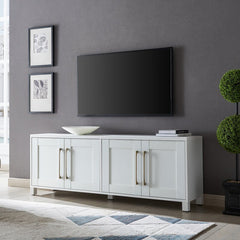 White Dayna TV Stand for TVs up to 78" Combine Functionality and Classic