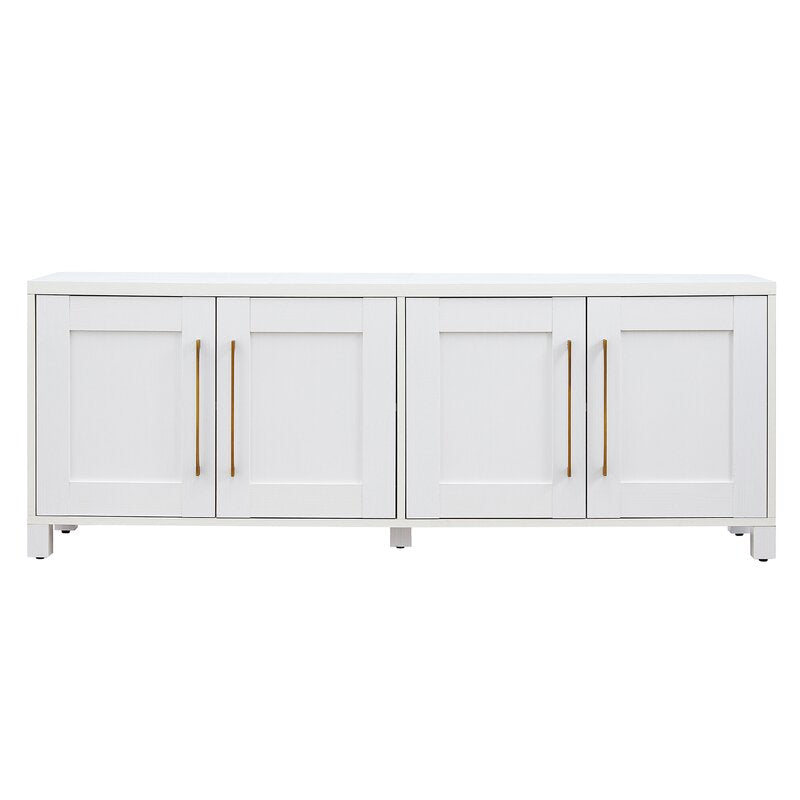 White Dayna TV Stand for TVs up to 78" Combine Functionality and Classic