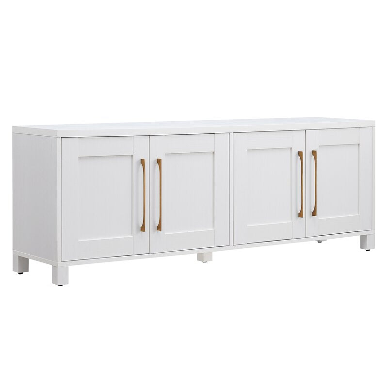 White Dayna TV Stand for TVs up to 78" Combine Functionality and Classic