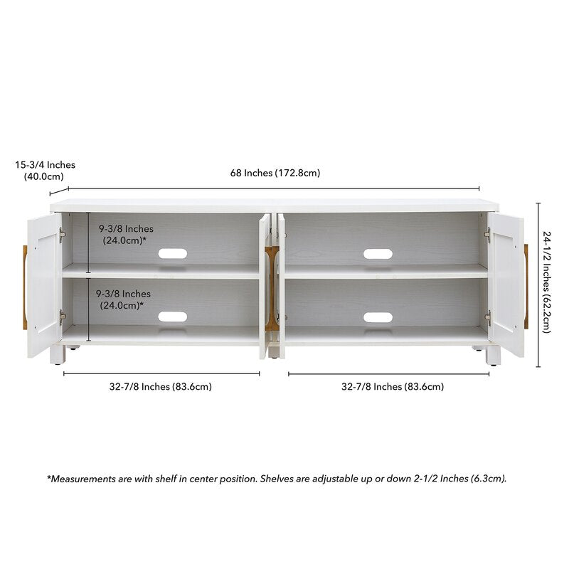 White Dayna TV Stand for TVs up to 78" Combine Functionality and Classic