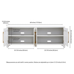 White Dayna TV Stand for TVs up to 78" Combine Functionality and Classic