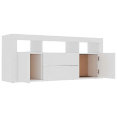 Solid Wood White Dayson TV Stand for TVs up to 50" 3 Open Compartments Perfect Organize